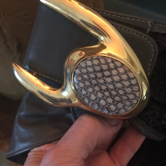 80’s dove great Leather and Snake Belt - Picture 6 of 6